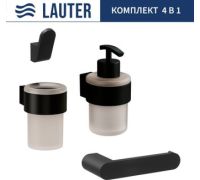 Набор аксессуаров для ванной Lauter 21TS3019 + 21TS3021 + 21TS3011 + 21TS3013 Matt Black, 4 предмета