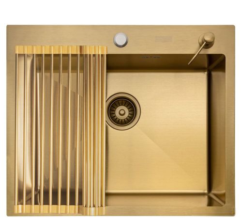 Кухонная мойка ARFEKA ECO AR мойка 600*500, роллер-мат, дозатор Gold