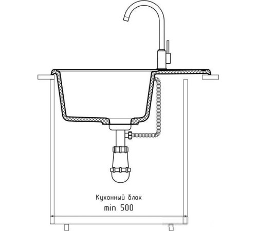 Кухонная мойка GranFest QUARZ Z-13 темно-серый