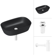 Умывальник Lauter 21393-60-A + клапан 21190W + сифон 21635W белый матовый