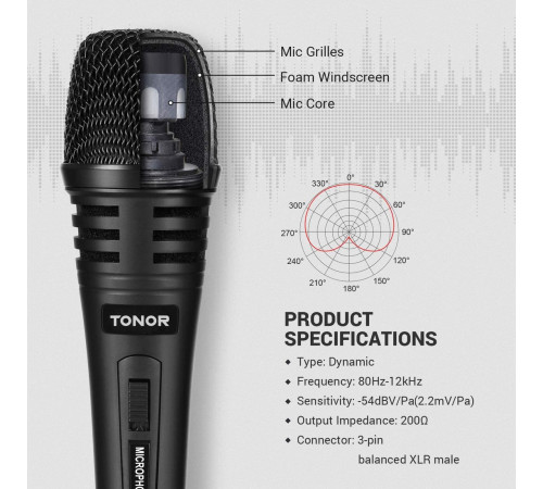 Проводной микрофон Tonor K1