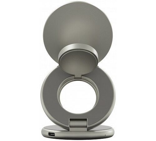 Беспроводное зарядное Magssory Signature Disc Pro для Apple 3 в 1 WCH073 титановый