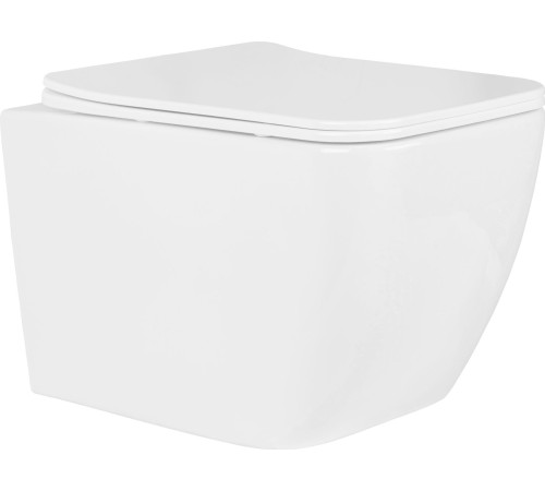 Унитаз подвесной Roxen Cube в комплекте с инсталляцией StounFix Dual Fresh 6 в 1 966383 кнопка: серый бетон