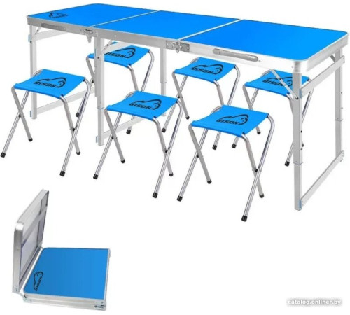 Стол со стульями Bison С-6-60x180 синий