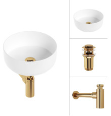 Умывальник Lauter 21499-31 + клапан 21190G + сифон 21635G золото