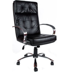 Офисное кресло Деловая обстановка Президент хром/кожа сплит/черный