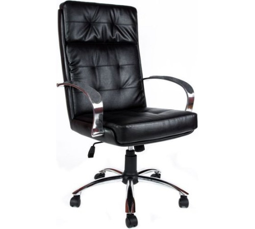 Офисное кресло Деловая обстановка Президент хром/кожа сплит/черный
