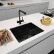 Кухонная мойка ARFEKA ECO AR 550*450 BLACK PVD NANO DECOR VOLCANIC ROCK