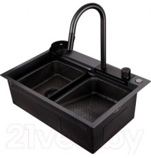 Кухонная мойка Abber Wasser Kreis AF2194B черный матовый