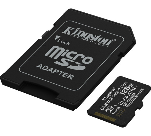 Карта памяти Kingston Canvas Select Plus microSDXC 128GB SDCS3/128GB с адаптером