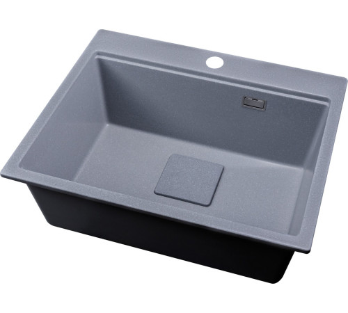 Кухонная мойка Marblan Comfort 60 серебристый, с сифоном