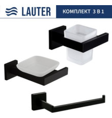 Набор аксессуаров для ванной Lauter 21SH71062 + 21SH71052 + 21SH71072 Matt Black, 3 предмета
