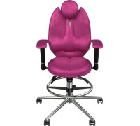 Офисное кресло Kulik System Trio с подставкой для ног, антара, розовый