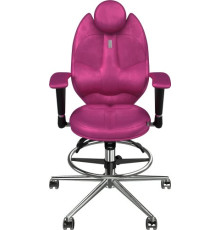 Офисное кресло Kulik System Trio с подставкой для ног, антара, розовый
