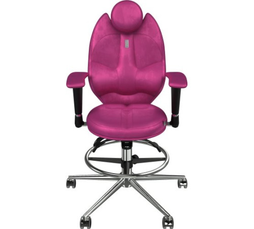 Офисное кресло Kulik System Trio с подставкой для ног, антара, розовый