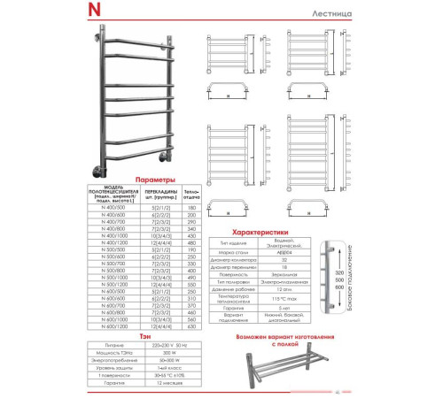 Полотенцесушитель Luxon N 60x50