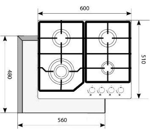 Варочная панель Akpo PGA 604 FGC BL