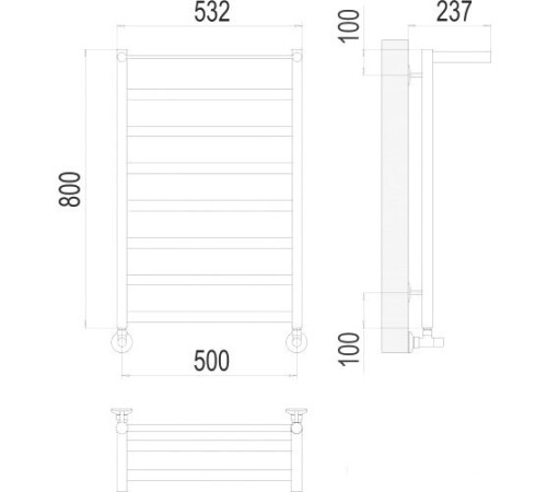 Полотенцесушитель TERMINUS Хендрикс П8 500x800 нп хром