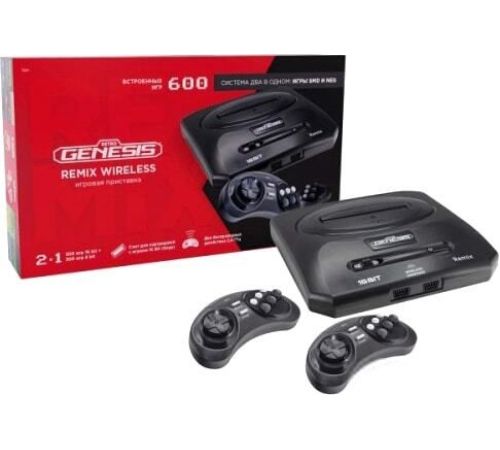 Игровая приставка Retro Genesis Remix Wireless 8+16 Bit 2 геймпада, 600 игр