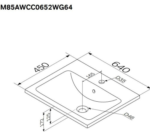 Умывальник AM.PM X-Joy M85AWCC0652WG64