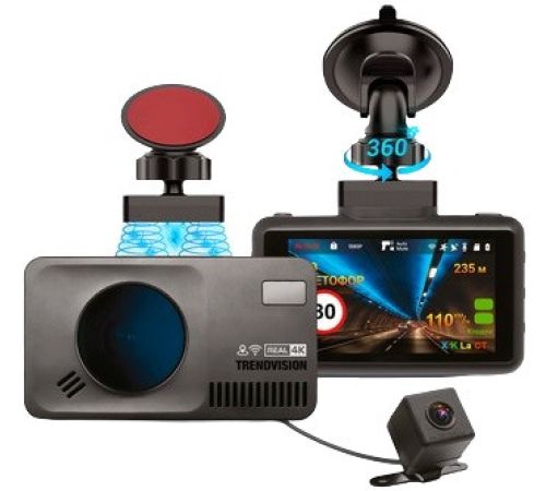 Видеорегистратор-радар детектор-GPS информатор 3в1 TrendVision DriveCam Real 4K Signature LNA 2CH
