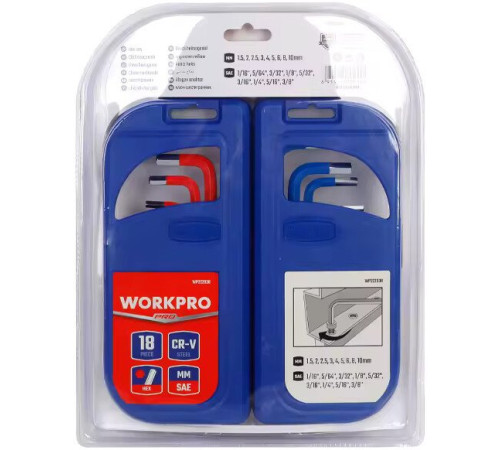 Набор ключей Workpro WP222038 18 предметов