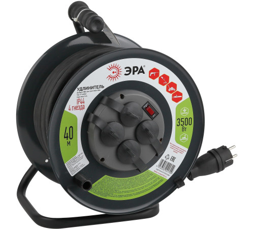 Удлинитель ЭРА RMx-4es-3x2.5-40m-IP44KG Б0043059