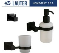 Набор аксессуаров для ванной Lauter 21SH6062 + 21SH6172 + 21SH6092 Matt Black, 3 предмета