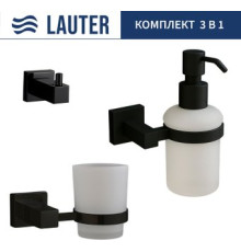 Набор аксессуаров для ванной Lauter 21SH6062 + 21SH6172 + 21SH6092 Matt Black, 3 предмета