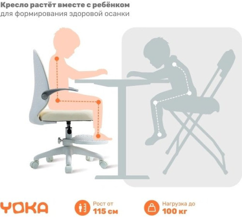 Детское ортопедическое кресло Yoka Milooo бежевый