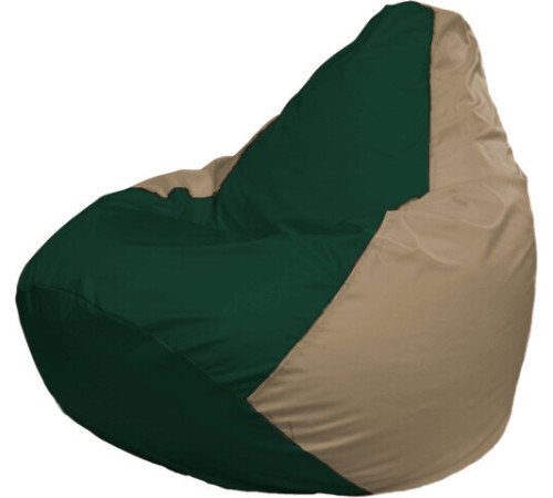 Кресло-мешок Flagman Груша Макси Г2.1-60 бежевый темный/зеленый темный