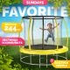 Батут Sundays Favorite Premium 8FT желтый, с сеткой, с лестницей