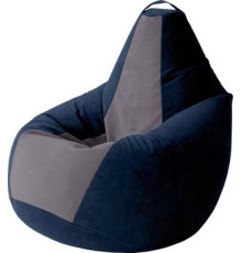 Кресло-мешок Kreslomeshki Груша Kombo XXXL GKV-145x100-TSA темно-синий/антрацит