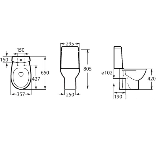 Унитаз Roca Victoria Nord A342ND7000+A341ND0000+ZRU9000024 с пневмокрышкой