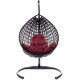 Подвесное кресло M-Group Капля Люкс 11030402 черный ротанг/бордовая подушка