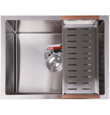 Кухонная мойка AKS Прямоугольная 57x46 сатин никель