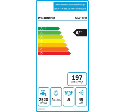 Отдельностоящая посудомоечная машина MAUNFELD MWF08B