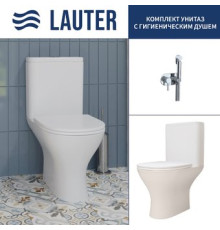 Унитаз напольный Lauter W224 2110224 + гигиенический душ Mist 21TZ221CH горизонтальный выпуск
