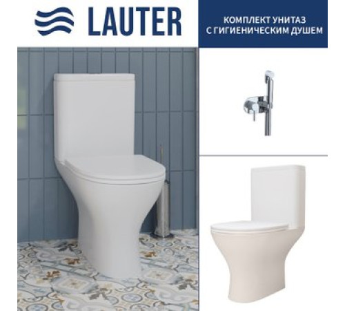 Унитаз напольный Lauter W224 2110224 + гигиенический душ Mist 21TZ221CH горизонтальный выпуск