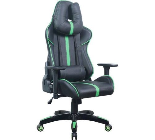 Игровое геймерское кресло Brabix GT Carbon GM-120 черный/зеленый