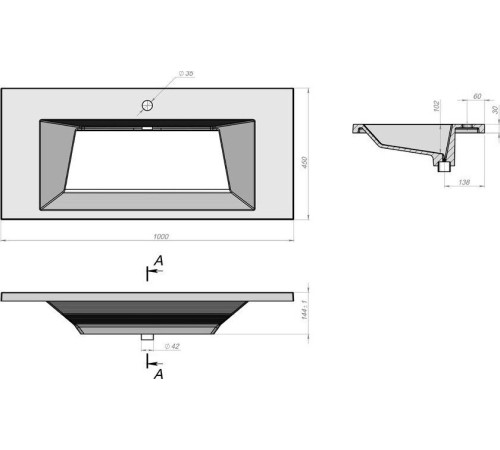 Умывальник Versalia Блисс-100 10.R01.100.000
