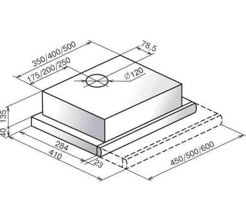 Кухонная вытяжка Elikor Интегра 50П-400-В2Л черный/нержавеющая сталь