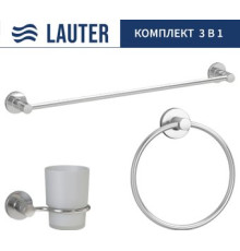 Набор аксессуаров для ванной Lauter 21TS20115 + 21TS2017 + 21TS2013 Chrome, 3 предмета