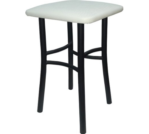 Табурет ВВР Квадрат черный/экокожа белый крокодил