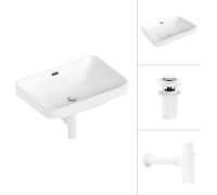 Умывальник Lauter 21441B + клапан 21190W + сифон 21635W белый матовый
