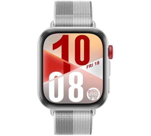 Умные часы Huawei Watch FIT 4 серебристый, с серым нейлоновым ремешком, международная версия