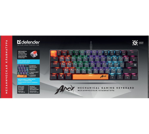 Клавиатура Defender Apex GK-002 серый/черный