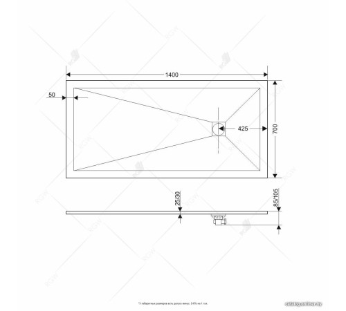 Душевой поддон RGW 16152714-02 70x140