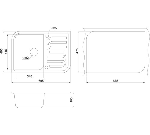 Кухонная мойка Granula 7001 песок