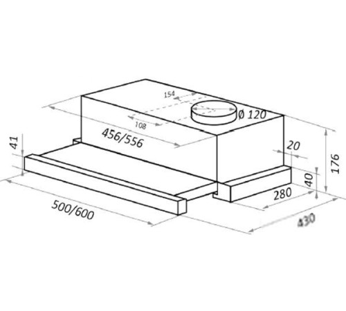Кухонная вытяжка HOMSair Flat 50 черный